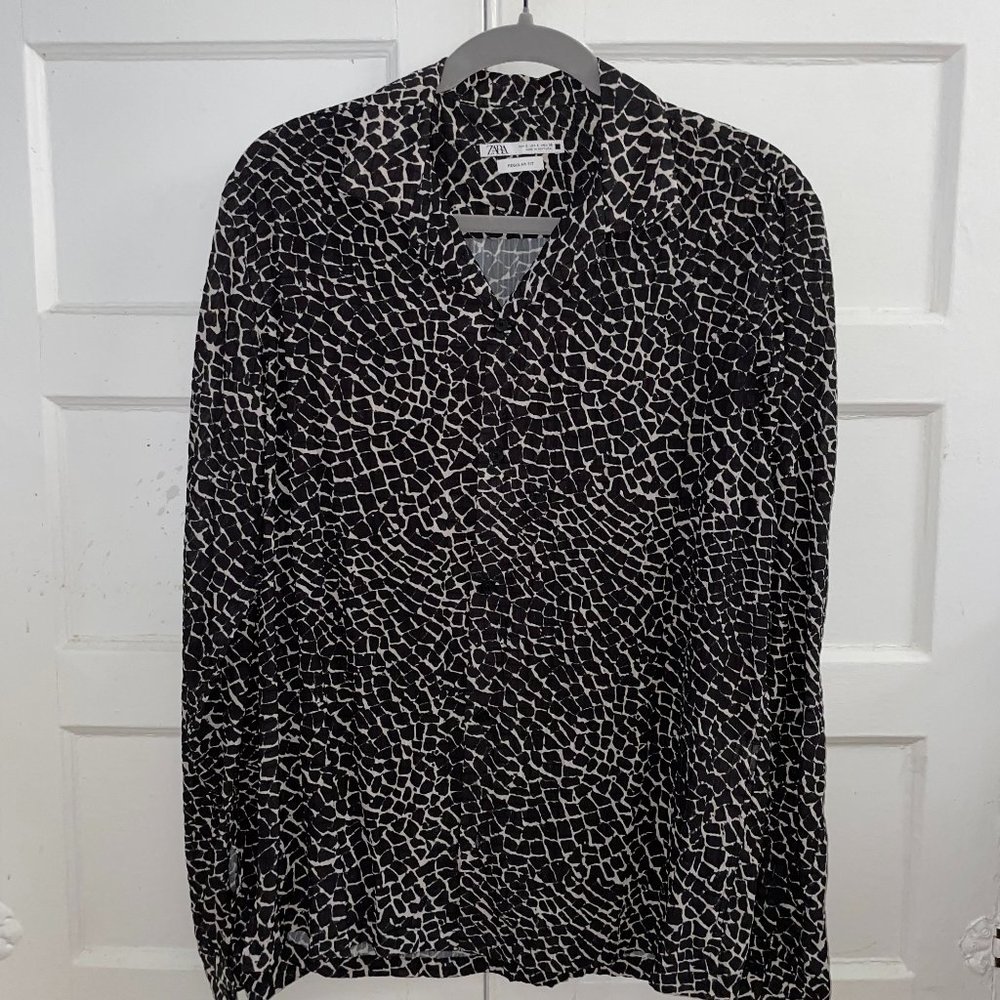 NEW Zara Pattern Crinkle Shirt